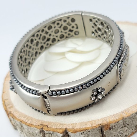 NWT Art Deco Pave CZ Hinged Magnetic Cuff Bangle - Picture 11 of 15